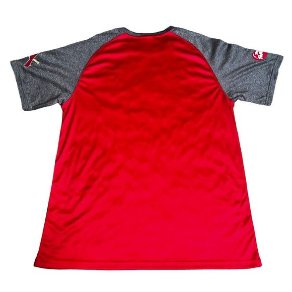 St Louis Cardinals Short Sleeve Medium Red Gray Polyester Pullover - Picture 4 of 9